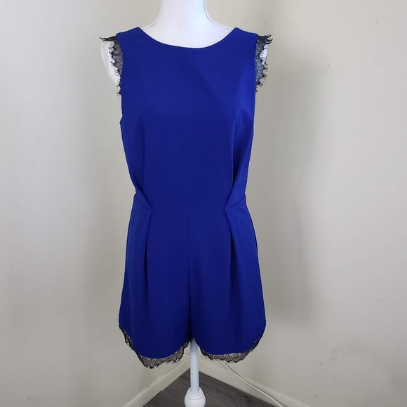 Saks Fifth Avenue Pants - Saks Fifth Avenue RED Collection Sleeveless Romper Blue Size Medium